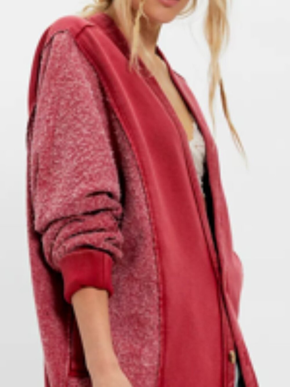 NWT We The Free Dreamy Blue Cardi in Stolen Kiss (Red) - Picture 5 of 13